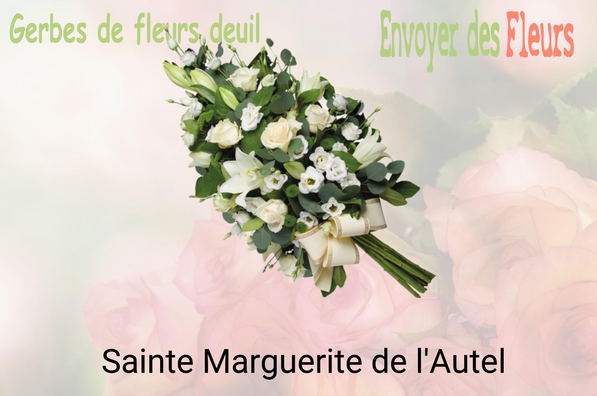Gerbe de fleurs de deuil livrée à Sainte-Marguerite-de-l'Autel